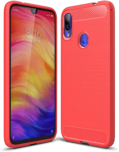 Vista 10 de Funda compatible con Xiaomi Redmi Note 7, fibra de carbono absorción de choque Slim Case (negro)