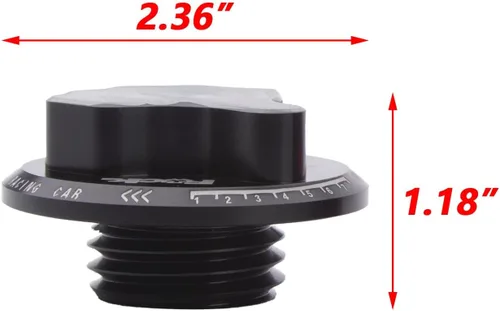 Vista 4 de x xotic tech Tapa de tanque de combustible de gas negro de aleación con dedo medio roscado compatible con Toyota Corolla Camry 4Runner Highlander