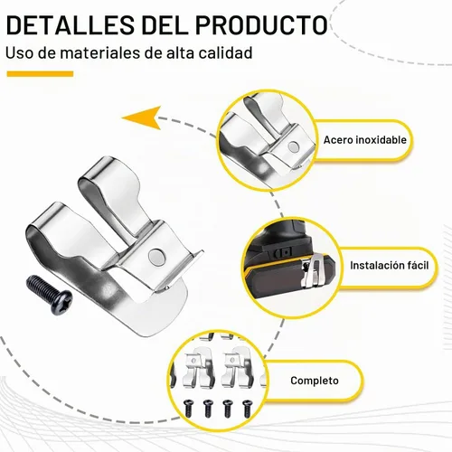 Vista 4 de 4 piezas de clip de cinturón para Ryobi, gancho de cinturón con tornillo para herramientas de 18 voltios Ryobi y Ridgid 633586002, clip de cinturón