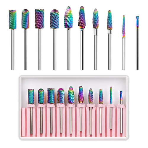 Vista 11 de Makartt Brocas para Uñas 5 en 1, Vástago de 3/32", Brocas Cónicas de Carburo de Tungsteno para Uñas para Eliminación Rápida de Uñas Acrílicas, Geles