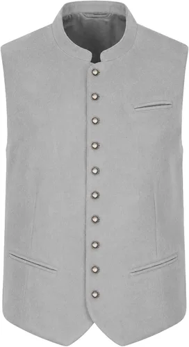 Vista 5 de Chaleco formal para hombre, cuello alto, botón frontal Negro