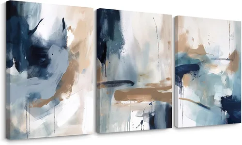 Vista 16 de Arte de pared de bosque brumoso, arte de pared de abeto, paisaje natural, lienzo, impresiones abstractas de bosques, pintura de granja, póster