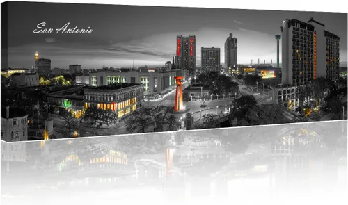 Vista 75 de 3 paneles de Atlanta Skyline vista de la ciudad en blanco y negro, imágenes panorámicas de edificio de ciudad, decoración de pared para sala