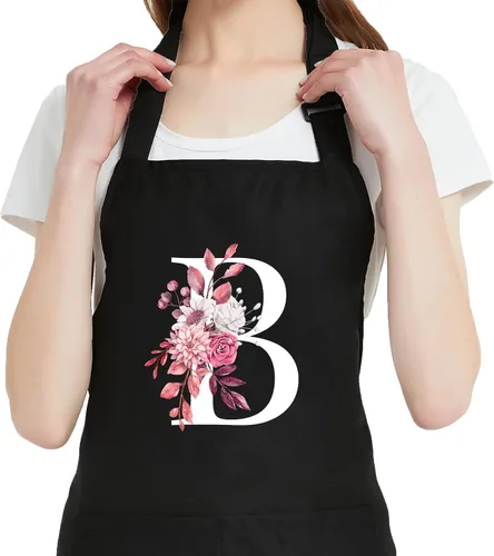Vista 7 de Delantales Personalizados para Mujeres con Bolsillos, Lindos Delantales para Mujeres Chef de Repostería, Regalos de Cocina para el Cumpleaños de Mamá