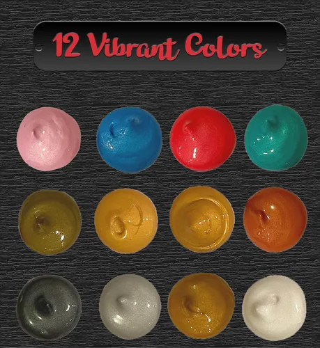 Vista 2 de Acro Color Juego de pintura acrílica metálica 12 colores ricos pigmentos no tóxicos para artistas de todos los niveles