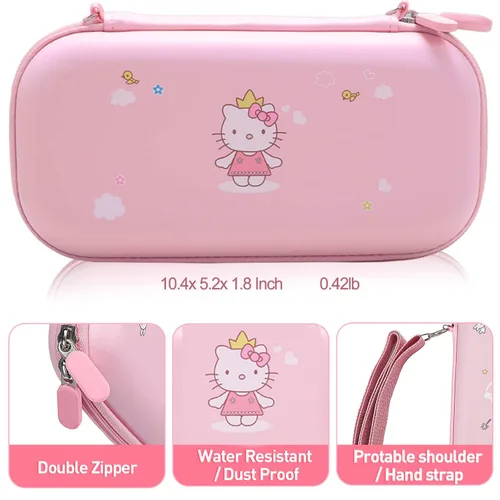 Vista 3 de Accessories Bundle for Nintendo Switch OLED - Cute Kawaii NS OLED Accessories kit for Grils Boys Kids with Carrying Case, Cartoon Dockable Cover