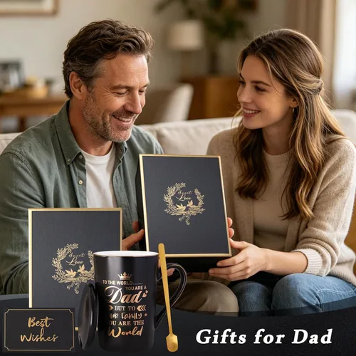 Vista 3 de Regalos para el día del padre de parte de hija, hijo, esposa, regalos de cumpleaños divertidos para marido, papá, nuevo papá, taza de café