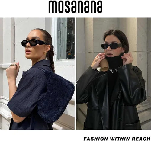 Vista 2 de mosanana Gafas de sol rectangulares de moda para mujeres y hombres