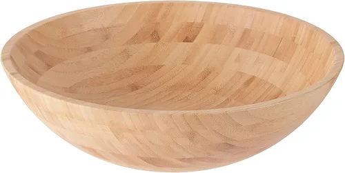 Vista 7 de Lipper International Ensaladera de madera de bambú, pequeño, 7 pulgadas de diámetro x 2.25 pulgadas de alto, tazón individual