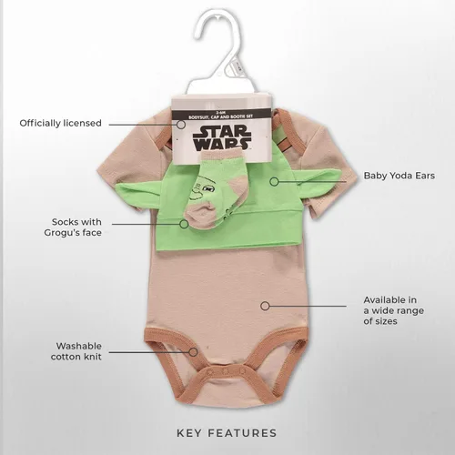 Vista 2 de Conjunto de ropa para bebés de Star Wars para niños – Star Wars Baby Gift Set – Star Wars Baby Set de 3 o 2 piezas – Ropa de bebé de Star Wars