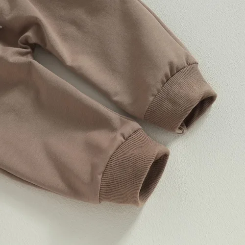 Vista 7 de Traje de fútbol para bebé, niño, día de partido, camisas de cuello redondo, sudadera con pantalones acampanados, ropa de fútbol americano de otoño