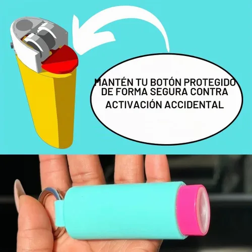Vista 7 de Lighter Holder for J6 BIC Lighters. Keychain Lighter Case. Silicone Keychain case has a Spring Clip Attached to Easily Secure to Any Bag, Key Ring