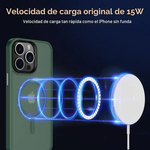 Vista 7 de MOCCA - Funda magnética a prueba de golpes para iPhone 13 Pro Max, color Verde medianoche