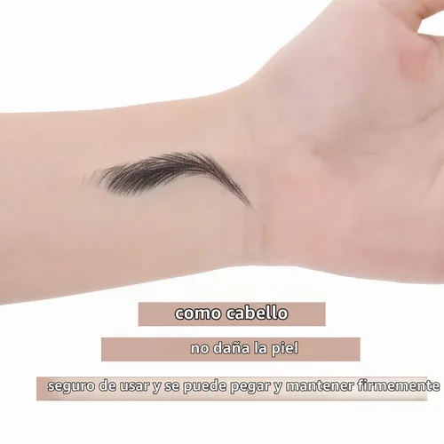 Vista 5 de Maitys - 12 hojas 108 pares de calcomanías impermeables para cejas, estilo clásico 4D Hair Like,Temporary Transfer Brow Decal,Peel off Fake