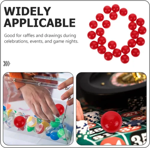 Vista 5 de 25pcs bolas de rifa bolas de bingo sin número bolas huecas de plástico 40MM rojo