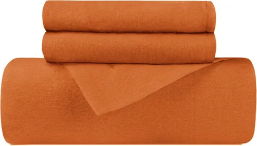 Vista 13 de Superior Juego de funda de edredón de franela de algodón, ropa de cama de algodón cepillado, cómodo y suave, juego de 2 piezas que incluye 1 funda