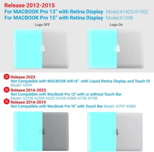 Vista 143 de IBENZER - Compatible con Funda para MacBook Pro de 13 Pulgadas 2015 2014 2013 Finales 2012 A1502 A1425, Carcasa Rígida con Cubierta para Teclado