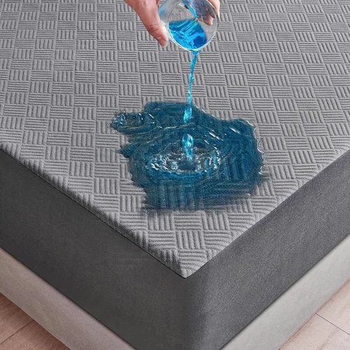 Vista 9 de Protector de colchón impermeable tamaño individual, funda de colchón de tela de aire 3D de alta calidad, suave, transpirable, sin ruido, funda