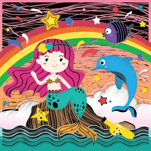 Vista 5 de C.S. Kids My Mermaid Sea World 4 en 1 DIY Mega Kit para niños