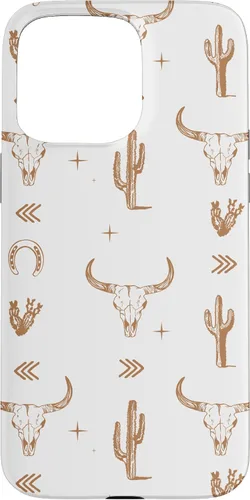 Vista 31 de Funda rústica elegante con diseño de calavera de toro sureño para iPhone 16