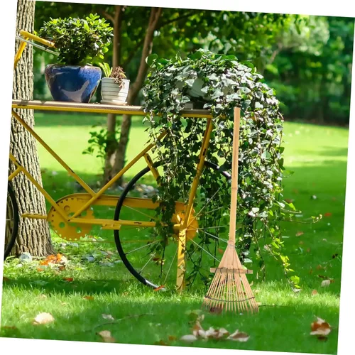 Vista 9 de Herramientas manuales japonesas, cultivador de jardín, cultivador de mano, rastrillo de aflojamiento de suelo, rastrillo pequeño con asa, rastrillo