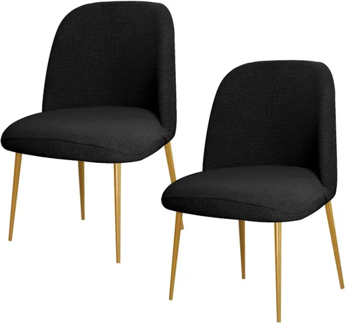 Vista 12 de SZJIAHTM 2 Fundas para Sillas de Comedor Suaves Elásticas Funda Deslizable de Poliéster sin Brazos con Respaldo Curvado Fundas Deslizables