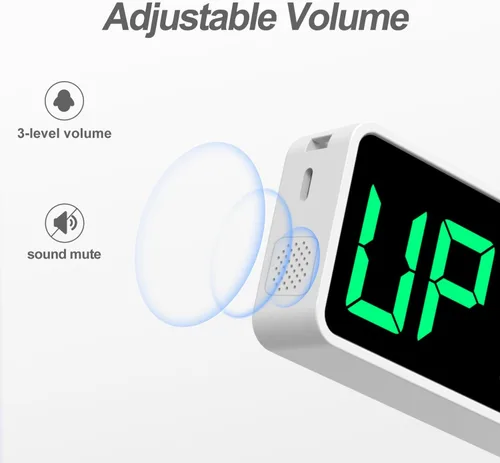 Vista 7 de REACHER Reloj portátil con temporizador de gimnasio para garaje en casa, cuenta regresiva/arriba, cronómetro, temporizador de intervalos