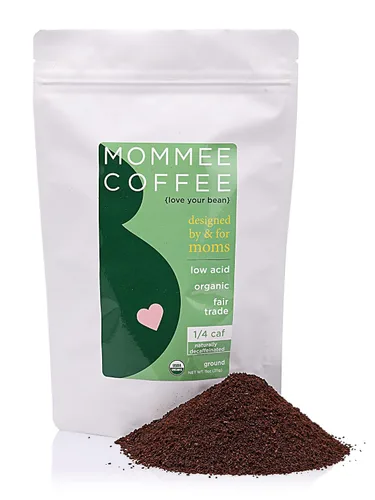 Vista 10 de Mommee Coffee Café molido descafeinado bajo en ácido, granos de café descafeinado 100% orgánico arábica con sabor a caramelo suave, molido medio