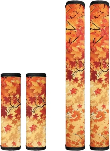 Vista 26 de Juego de 4 fundas para manijas de microondas con diseño de rayas de vaca tribal, azteca, decoración de cocina, antideslizantes, a prueba