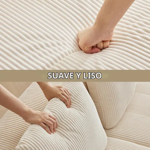 Vista 4 de Sofá modular modular con otomana móvil, sofá de asiento profundo con almohadas, cómodo sofá modular de nube para sala de estar, dormitorio y Blanco