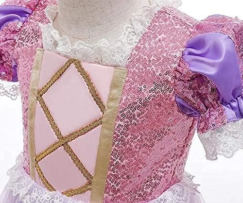 Vista 5 de Rapunzel - Vestido de princesa para niñas pequeñas disfraz de Sofía vestido morado