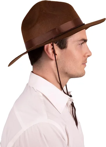 Vista 3 de Kangaroo Sombrero Mountie canadiense, Sombrero Park Ranger o sombrero Drill Sergeant café