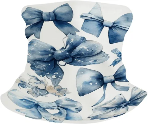 Vista 6 de Sun UV Protection Neck Gaiter Upf 50+ Balaclava Ski A Set of Blue Bows Face Mask Summer Face Cover Scarf Breathable Bandana for Fishing Hunting