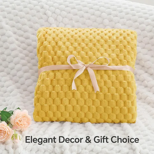 Vista 59 de BEDELITE Manta de forro polar para sofá y cama, manta decorativa de jacquard 3D de almendra, súper suave y acogedora, manta mullida cálida adecuada