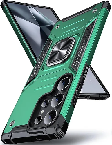 Vista 88 de DASFOND Diseñada para funda Galaxy S8 con soporte, anillo metálico giratorio mejorado de 360°, soporte kickstand de grado militar, resistente a