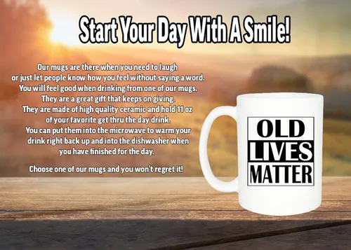 Vista 4 de Rogue River Tactical La mejor taza de café divertida Old Lives Matter Senior Citizen Novedad Taza de Jubilación Cumpleaños Gag Regalo Mamá Papá