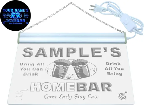 Vista 2 de ADVPRO Letrero de neón LED de un solo color personalizado para bar en el hogar, bar, cerveza, 24 x 16 pulgadas, st4s64-p-tm-b Azul