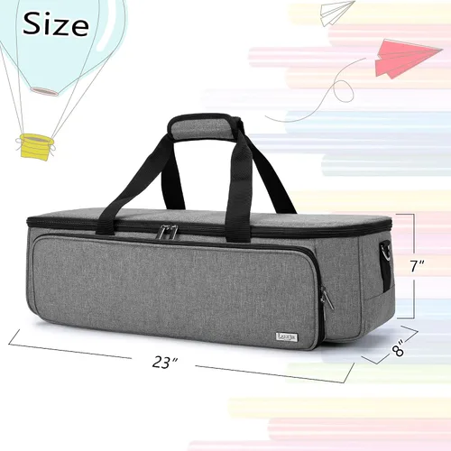 Vista 5 de Luxja bolsa de transporte compatible con la máquina troqueladora Cricut y suministros Bolsa de mano con patas de goma compatible con Cricut