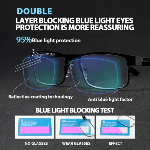 Vista 2 de B&Q 4 Pack Reading Glasses Men – Blue Light Blocking Readers for Men