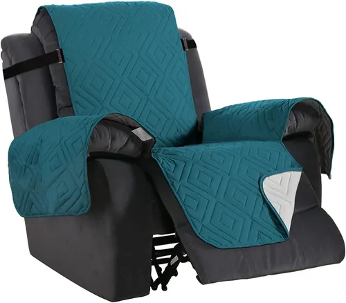 Vista 9 de H.VERSAILTEX Funda reversible para silla, protector de muebles antideslizante, resistente al agua, con correas elásticas de 2 pulgadas