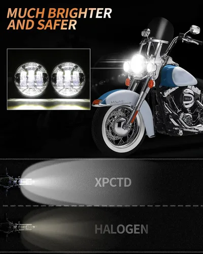 Vista 2 de XPCTD Luces LED de paso de 4.5 pulgadas 4-1/2 conducción antiniebla luces auxiliares para Electra Glide Road King Ultra Classic 2005 2006 2007 2008
