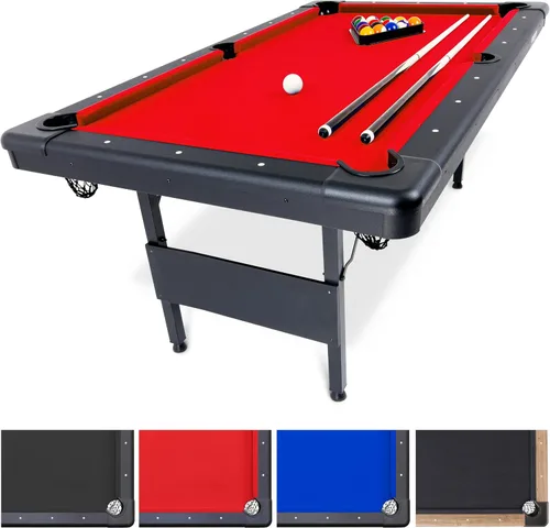 Vista 10 de GoSports 6, 7, or 8 ft Portable Billiards Tables - No Assembly, Includes Set of Balls, 2 Cue Sticks, Chalk, Felt Brush