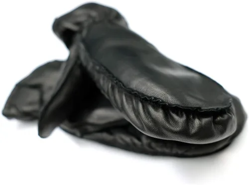Vista 4 de Harssidanzar Guantes de invierno de piel de cordero para mujer y niño con forro de dedos