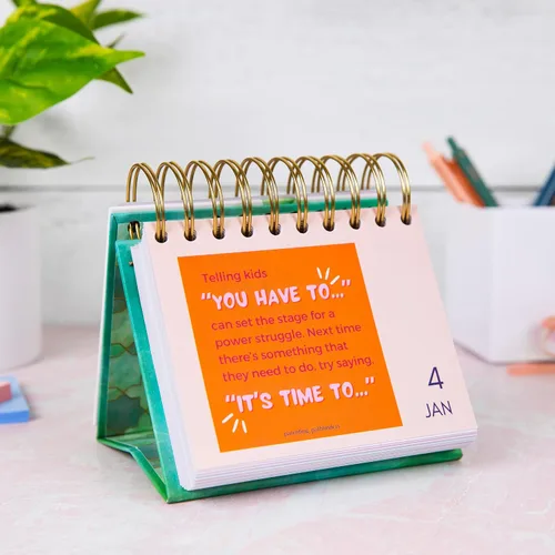 Vista 5 de Parenting Pathfinders® Calendario diario perpetuo de escritorio sin fecha, calendario inspirador y de apoyo Page-A-Day para padres y cuidadores