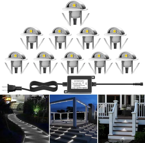 Vista 27 de Luz LED para escaleras, bajo voltaje, impermeable, IP65, para exteriores, 1-2/5 pulgadas, de madera empotrada, iluminación LED de terraza, patio