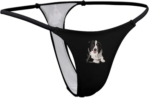 Vista 6 de BAIKUTOUAN Border Collie - Tanga tanga para mujer, braguitas con espalda en T