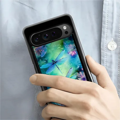 Vista 1299 de Compatible con Google Pixel 4A 5G Mobile Case Creative Acrylic Panel trasero Silicona Protección Grip especialmente diseñado para Google Pixel 4A 5G