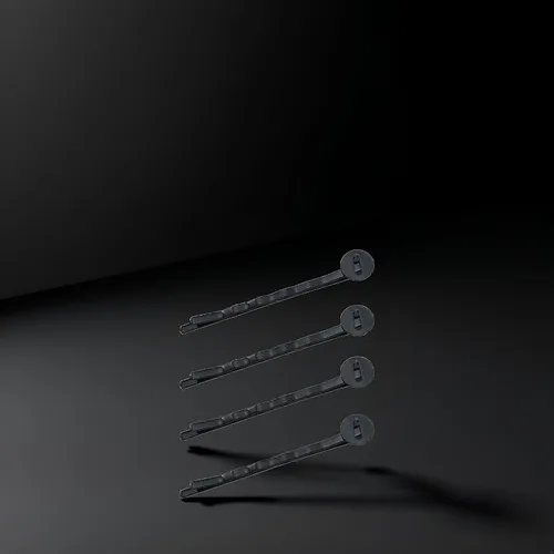 Vista 5 de 50 pinzas de pelo negro con bandeja redonda en blanco, horquillas, cabujones, bases para manualidades, horquillas para el cabello, horquillas