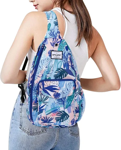 Vista 7 de HAWEE Mochila bandolera para mujer, anti-agua, ajustable inclinado