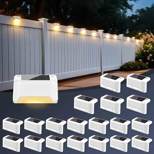 Vista 11 de SOLPEX - Luces solares para cubierta al aire libre, impermeables, paquete de 12 unidades, luces LED para escalones, terraza, vallas, patios
